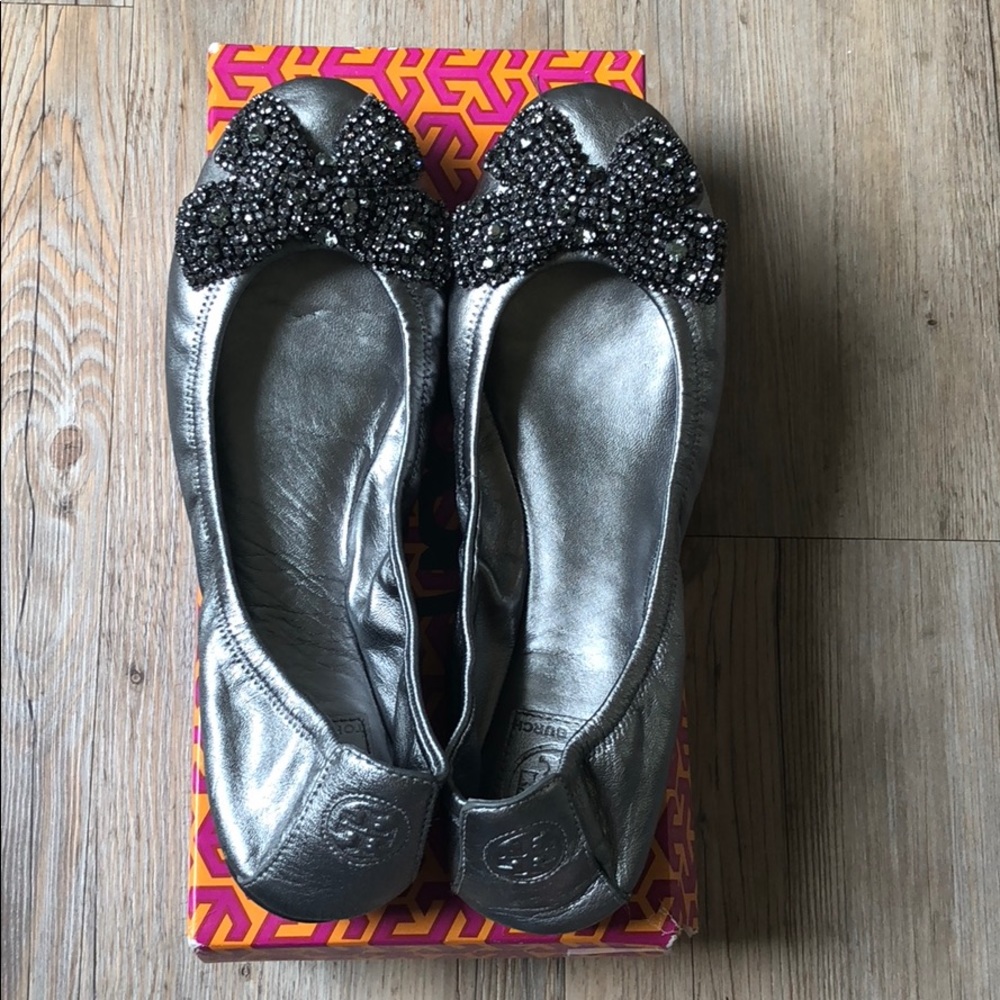 Tory Burch Eddie flats with pave diamonds!